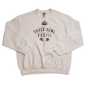 NFL Fruit o/t Loom Superbowl XXXVII Sweater Long Sleeve White Men's L Brand New